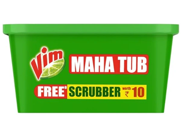 Vim Dish Wash Tub, Free Scrubber Rs 10 - 500 g