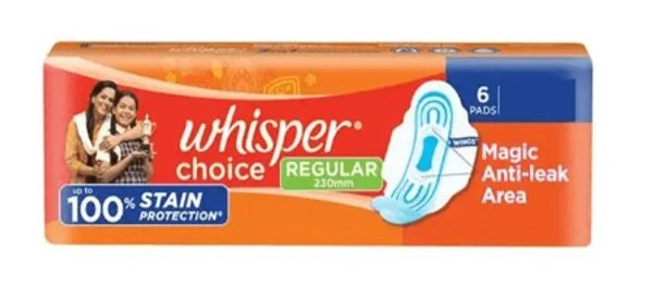 whisper choice sanitary pads (regular) 6 pads