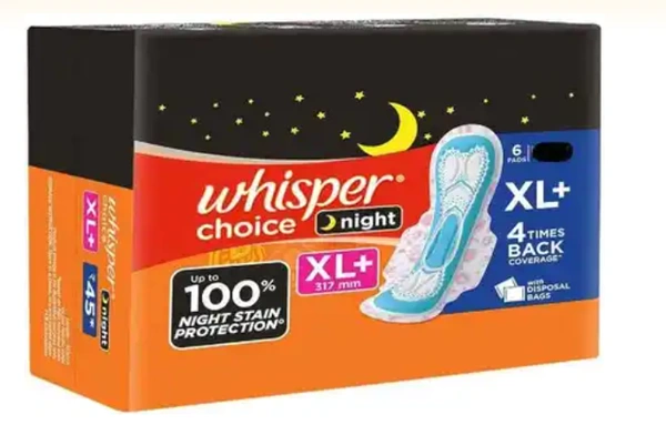 whisper choice sanitary pads (XXL ) 6 pads