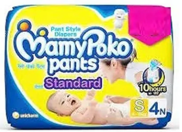 MamyPoko Standard Diaper Pants Small, 4 Paints - Small