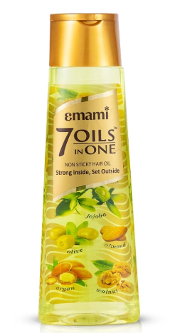 Emami 7 Oils in One Hair Oil | Makes Hair 20x Stronger and Manageable | Coconut Oil, Amla, Jojoba, Olive, Walnut, Argan & Almond Oils |, 100 ml - 