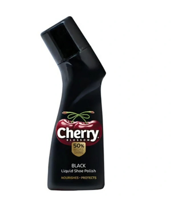 Cherry Blossom Black Liquid Shoe Polish , 75 ml - 