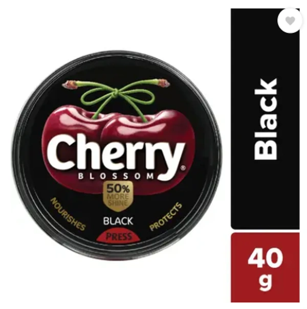 Cherry Blossom Nourishes Leather Shoe Wax Polish  (Black) , 40 g - 
