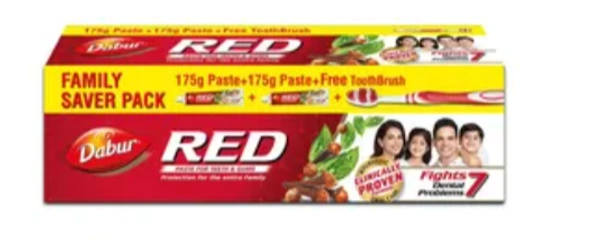  Dabur Red Toothpaste Family Pack 350 gm, (2x175 gm)