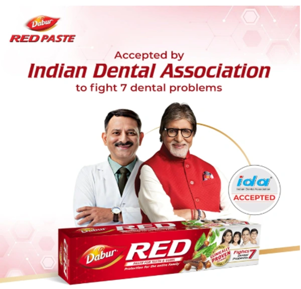 Dabur Red Toothpaste - 100g | World's No.1 Ayurvedic Paste | Provides Germ Protection, Cavity Protection, Plaque Removal | Prevents Gum Bleeding, Yellow Teeth, Toothache, Bad Breath - 100 g