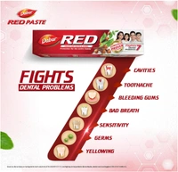 Dabur Red Toothpaste - 100g | World's No.1 Ayurvedic Paste | Provides Germ Protection, Cavity Protection, Plaque Removal | Prevents Gum Bleeding, Yellow Teeth, Toothache, Bad Breath - 100 g