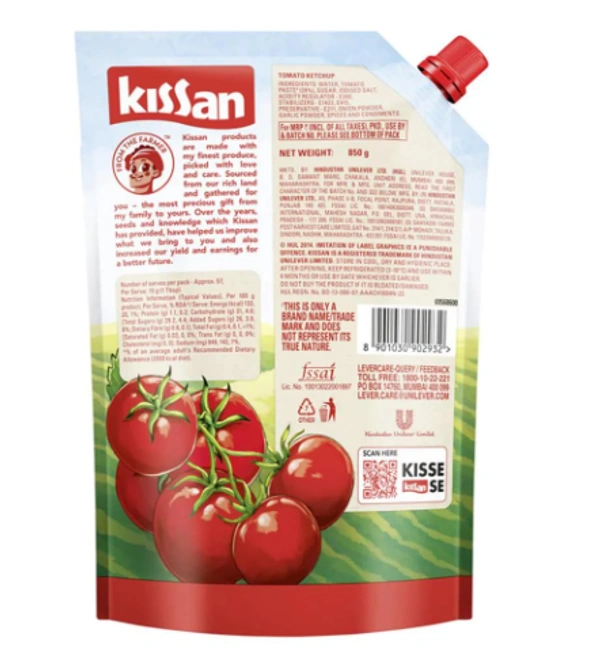 Kissan Fresh Tomato Ketchup Pouch, 90 gm Pouch