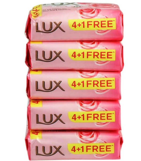 Lux soft Touch French Rose & Almond Oil Soap  (Buy 4 Get 1 Free) , 4N x 100g - 