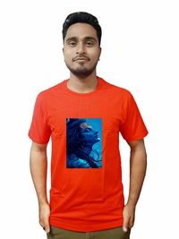 Stylish Mahadeb Printed Red Tshirt - M, White