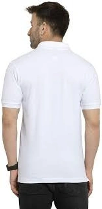  White Polycotton Bear Printed Polos T-Shirt For Men - L, White