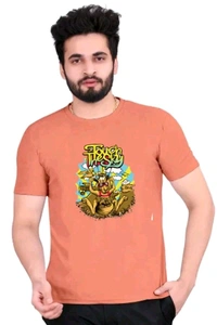 Stylish Round Neck Colour Printed Polycotton Tshirt Pack Of 2 - M, Sky Blue