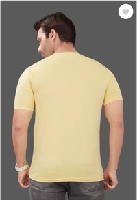 Stylish Round Neck eagle printad polycotton tshirt  - M, Light Yellow