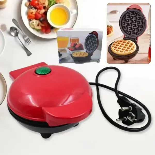 Mini Waffle Maker Machine 3 In 1 Waffle Iron Home Appliances Kitchen Easy To Clean, 4 Inch, Perfect For Breakfast,Dessert, Sandwich, Pan Cakes, Other Snacks - 350 Watts (Multicolored)