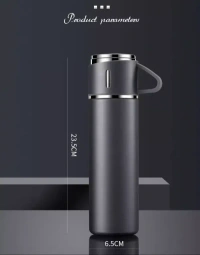 Stainless Steel Vacuum Flask Set with 2 Cups Flask Combo Keeps Liquid Tea Coffee Cold Hot Bottle Drink Water Flask Bottle 500ml Vacuum Insulated Bottle (Multicolor)(Pack of 1)