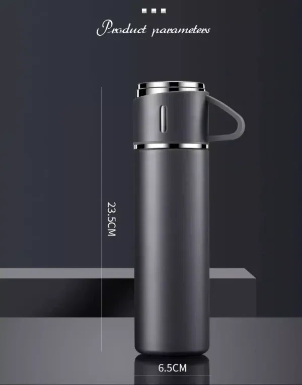 Stainless Steel Vacuum Flask Set with 2 Cups Flask Combo Keeps Liquid Tea Coffee Cold Hot Bottle Drink Water Flask Bottle 500ml Vacuum Insulated Bottle (Multicolor)(Pack of 1)
