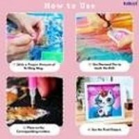 5D Diamond Painting Kits for Kids Wooden Frame Diamond Arts and Crafts for Kids Diamond Painting
