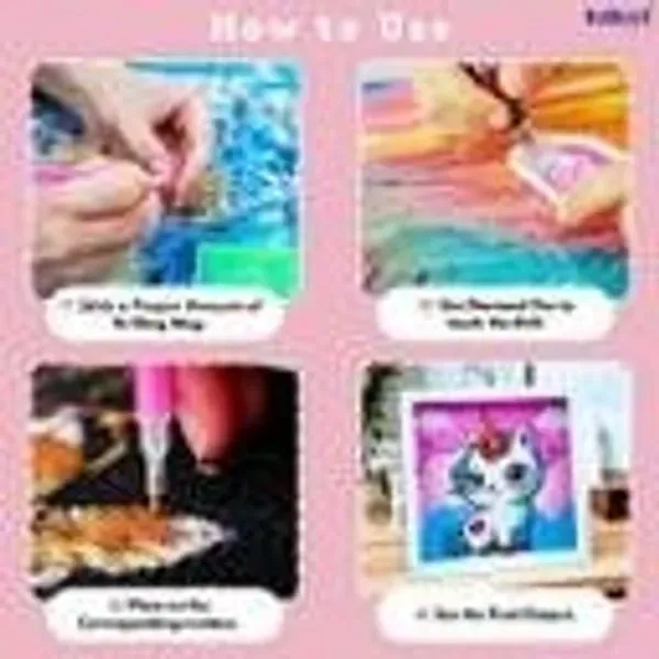 5D Diamond Painting Kits for Kids Wooden Frame Diamond Arts and Crafts for Kids Diamond Painting