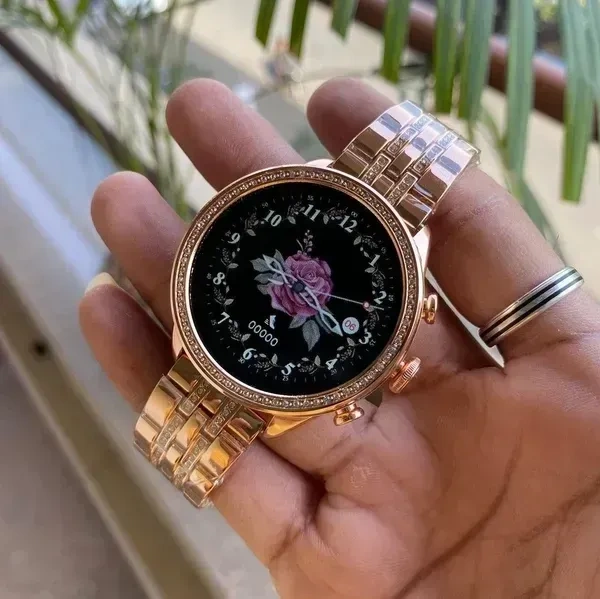Round Rose Gold Fossil Gen 9 Diamond Edition Smartwatch