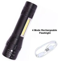 Wowbin Small Sun 3 Mode Rechargeable Electric Small Compact Torch Full Metal Body with Charging Adaptor Torch | Pack of 1