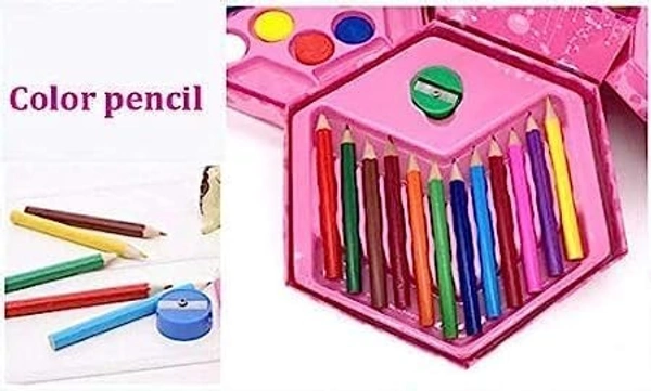 REIL RAID 46 Pcs Art Set, Art Box,Art Kit, Kids Painting Set for Kids, Box with Colour Pencil, Crayons, Water Colour, Sketch Pens (Print May Very)