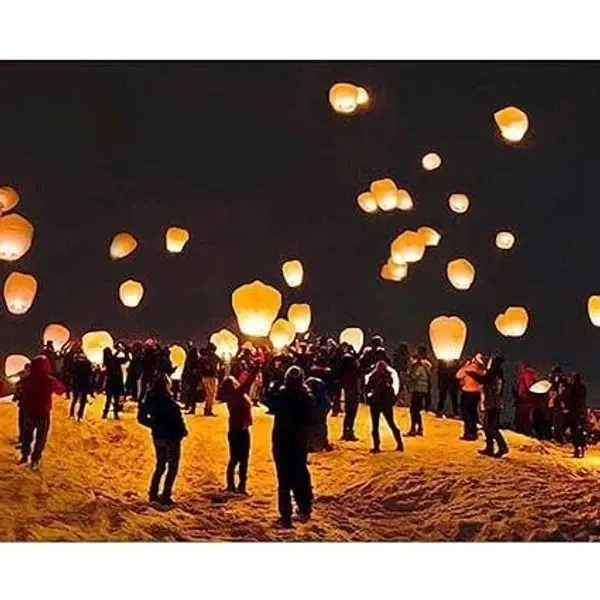 Sigmastore  Sky LanternsCandle Hot Air Balloon for Diwali/Marriage/Christmas/New Year/All Festival Multicolor (Pack of 10)
