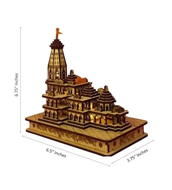 AAR Home Gallery Shri Ram Mandir Ayodhya Mandir for Home (Small) - Ideal for Home Decor and Pooja (5.5x3.1x5.5) inch