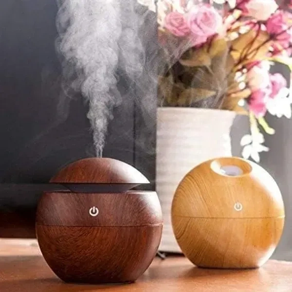 Wooden Cool Mist Humidifiers Essential Oil Diffuser Aroma Air Humidifier with Colorful Change for Car, Office, Babies, humidifiers for Home, air humidifier for Room