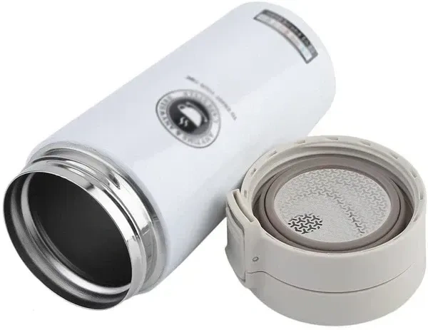  Double Wall Sipper 380ML Vacuum Insulated Mug Stainless Steel Tea Coffee Mug with lid Thermos Flask Travel Mug - Tumbler with Flip Lid Mesh Filter Hot and Cold for 3 Hours