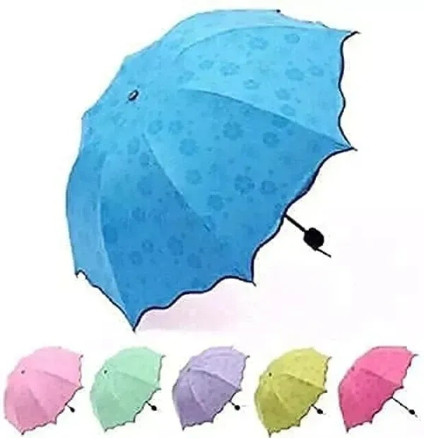 Kixre Magic Umbrella Changing Secret Blossoms Occur with Water Magic Print 3 Fold Umbrella for Girls,Magic Umbrella, Magic Rain Umbrella for Sun UV Protection and Rainy Season