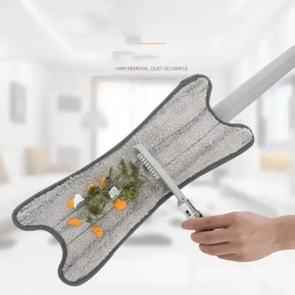X Shape Mop or Floor Cleaning Hands-Free Squeeze Microfiber Flat Mop System 360° Flexible Head, Wet and Dry mop for Home Kitchen with 1 Super-Absorbent Microfiber Pads