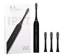 Sonic Electric Toothbrush for Adults,Rechargeable Electric Toothbrushe with 3 Brush Heads, 6 Modes, 2 Minutes Smart Timer,4 Hours Fast Charge for 45 Days (Toothbrush + 3 Brush Heads, BLACK)