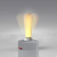 NYRWANA Table Lamp, LED Lamps for Home Decoration, Night Lamp for Bedroom, Night Lamp, Lamp for Living Room, Lamp for Bedroom, Table Lamp for Bedroom, 2 Levels Brightness Adjustment - Plastic (White)