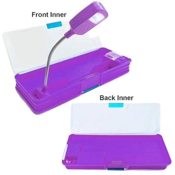 Multipurpose Magnetic Pencil Box with LED Lamp and Sharpeners
