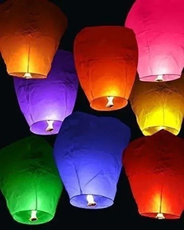 Sigmastore  Sky LanternsCandle Hot Air Balloon for Diwali/Marriage/Christmas/New Year/All Festival Multicolor (Pack of 10)