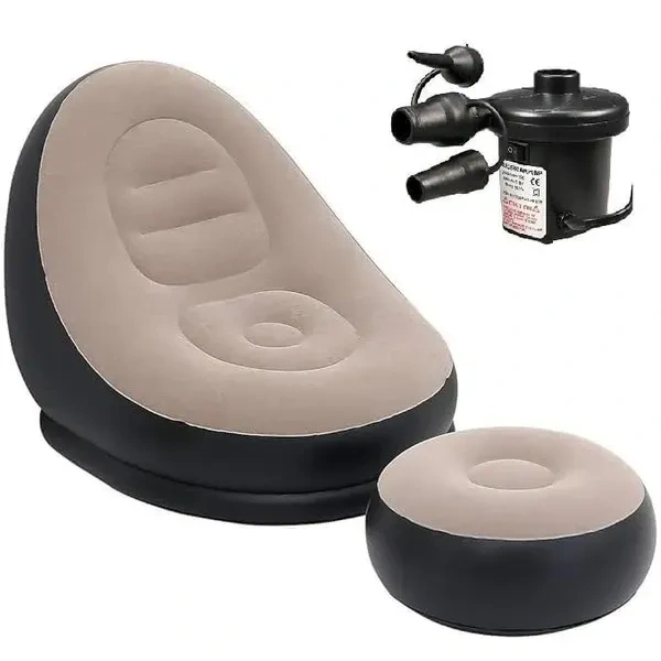 MARJI&ANUVRUTTI Inflatable Chair Footstool with Household air Pump,air Sofa Lounge Chair for Indoor Living Room Bedroom, Outdoor Travel Camping Picnic Beach.