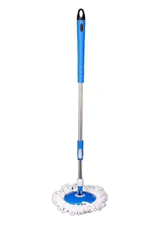 Mop Stick for Floor Cleaning, 360 Degree Spin Mop Stick Rod with 1 Microfiber Refill | Standing Magic Pocha with Easy Grip Handle (Blue Colour)