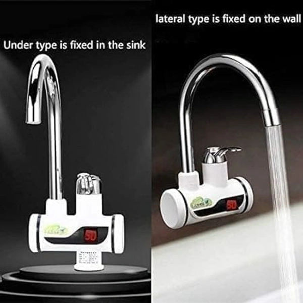 Instant Electric Water Heaters Faucet Tap Hot Tap Home-Kitchen Water Heating Instantaneous Water Heater Tank less for Tap,LED Electric Head Water Heater (3000W) (MULTI)