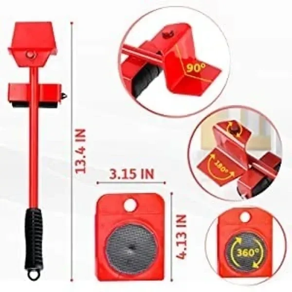 SHAYONAM Furniture Lifter Mover Tool Set Heavy Duty Furniture Lifter Mover Tool Set, Furniture Moving Roller Wheel Set for Washing Machines, Fridge,Sofa, Wardrobes Adjustable Height/*-