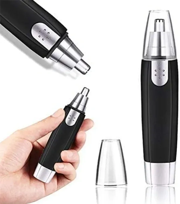 3 in 1 Electric Nose & Ear Hair Trimmer for Men & Women | Dual-edge Blades |Painless Nose and Ear Hair Remover Trimmer Eyebrow Flawless Electronic (Black)