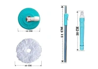 Mop Stick for Floor Cleaning, 360 Degree Spin Mop Stick Rod with 1 Microfiber Refill | Standing Magic Pocha with Easy Grip Handle (Blue Colour)