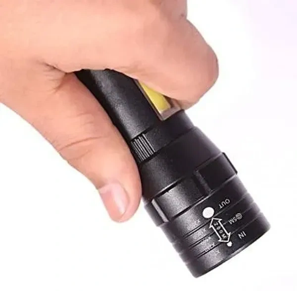 Wowbin Small Sun 3 Mode Rechargeable Electric Small Compact Torch Full Metal Body with Charging Adaptor Torch | Pack of 1