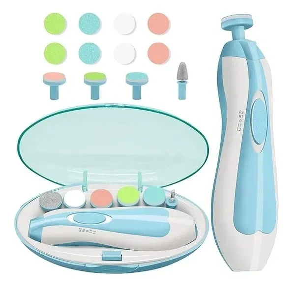 Electric Nail Trimmer For Baby, Baby Nail Trimmer, Baby Nail Cutter, Nail Trimmer For New Born Baby, Kids Nail Cutter With Light (Multi Colour), 1 Set