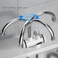 Instant Electric Water Heaters Faucet Tap Hot Tap Home-Kitchen Water Heating Instantaneous Water Heater Tank less for Tap,LED Electric Head Water Heater (3000W) (MULTI)