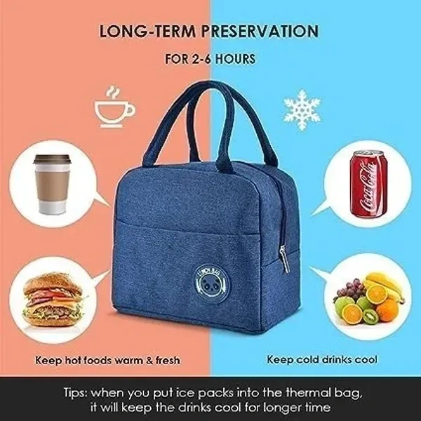 Insulated Lunch Bag for Women Men, Reusable Lunch Tote Lunch Box Organizer Cooler Bag with Front Pocket for Work Travel Picnic