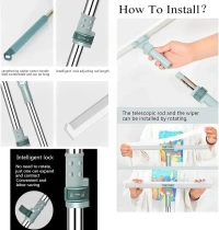 NATALIEE Multifunction Magic Broom,Silicone Floor Squeegee Broom with Long Handle,Scraping Besom for Floor Bathroom Kitchen Shower Tile Pet Hair Pack of 1