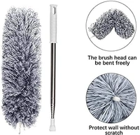 NAARI VILLA Spider Web, Cobweb, Ceiling Fan, Roof, Car Cleaner Telescopic Duster with 8 Feet Long Heavy Steel Rod (Grey), Useful Product for Home, Office, Restaurant and Banquet Halls