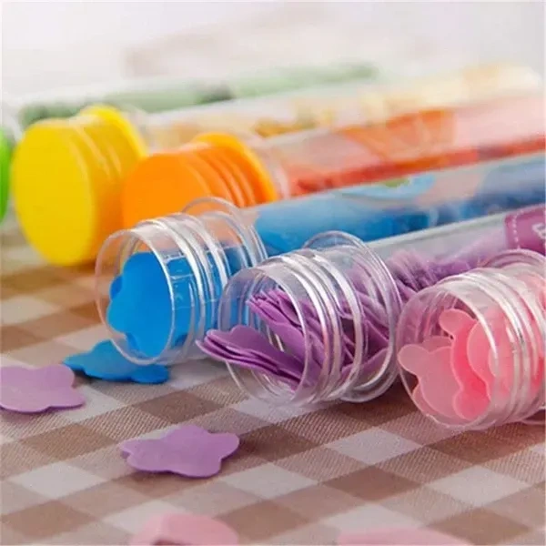 Crafty Cuddle Flower Design Tube Shape Bottle Paper Soap Clean Soft Bath For Travel (Pack Of 2)(ASSORTED)