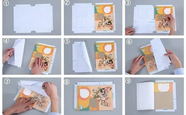 SWOPPLY 30Pcs Transparent Book Protective Films Waterproof Self-adhesive Book Covers Book Film Text Book Cover Protect Craft,Waterproof, School Cut Self-Adhesive A4 Book Cover Paper Book Covering Film
