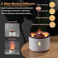 ZUMIE Ultrasonic Volcano Flame Humidifier Original Flame Diffuser Volcano Lamp Aroma Diffuser For Essential Oils Diffusers, Small Fireplace Humidifier Fire Oil Diffuse For Home Large Room Kids Bedroom