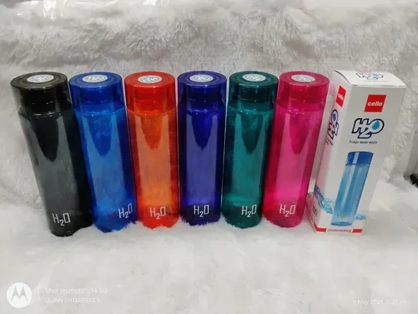 H2O Round Unbreakable Plastic Water Bottle | Lid is sealed by a silicone ring | Leak proof & break-proof | Best Usage for Office/School/College